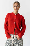 Kasen Knit Cardigan in Red FINAL SALE