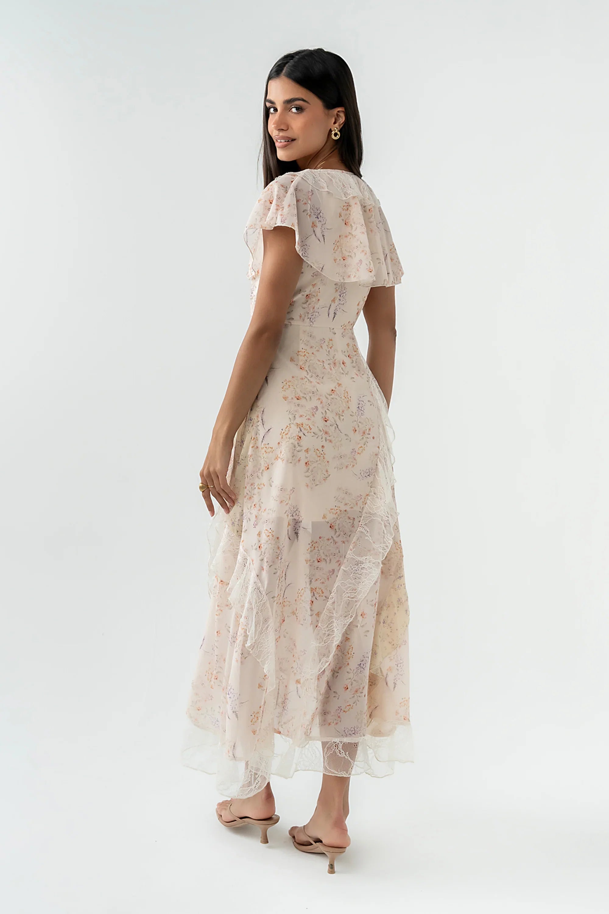Kora Ruffle Maxi Dress in Yellow