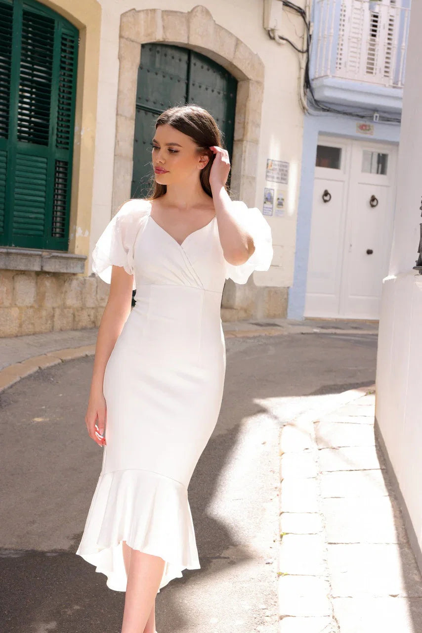 Diana Midi Dress White