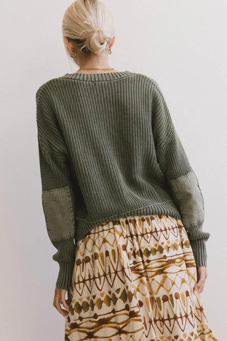 Inda Henley Sweater in Olive FINAL SALE