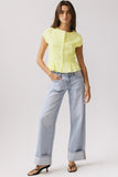 Rumi Button Front Blouse in Yellow FINAL SALE