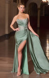 Femka Gown Draped Waist Strapless Dress