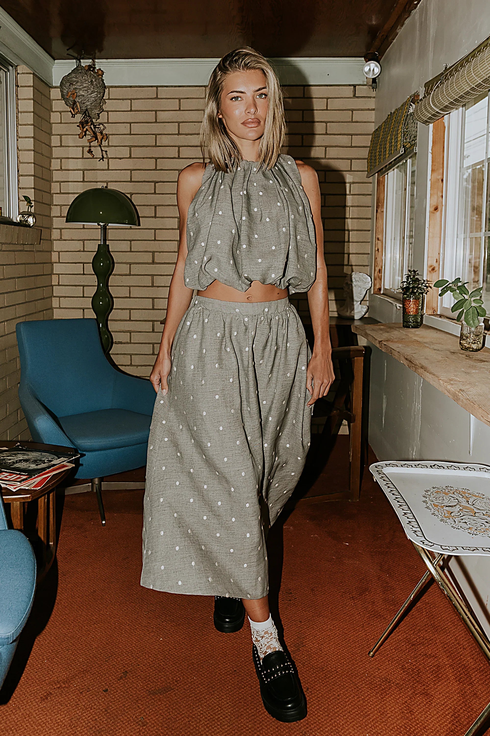 Jozie Polka Dot Midi Skirt FINAL SALE