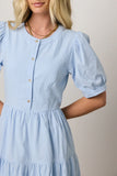 Finey Button Front Maxi Dress in Blue FINAL SALE