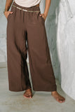 Lee Wide Leg Pants in Brown