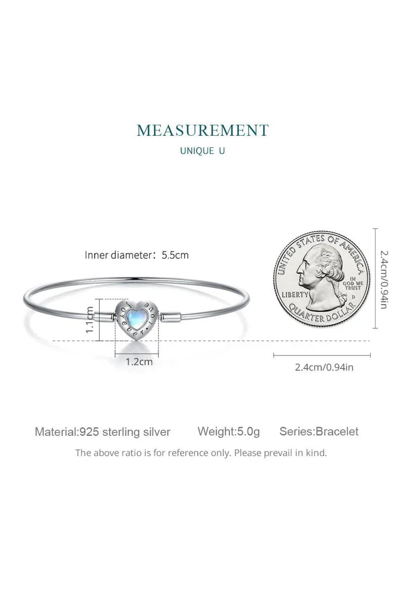 Blue Heart Moonstone Bracelet Perfect Gift