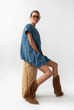 Zalara Denim Baby Doll Dress