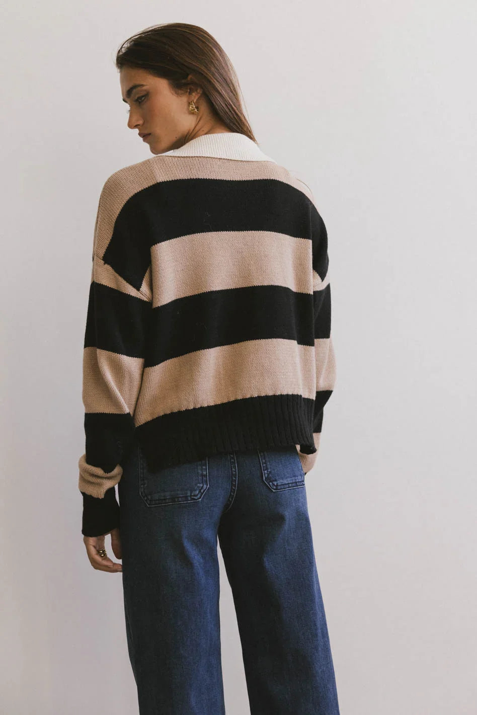 Akari Striped Sweater in Camel FINAL SALE