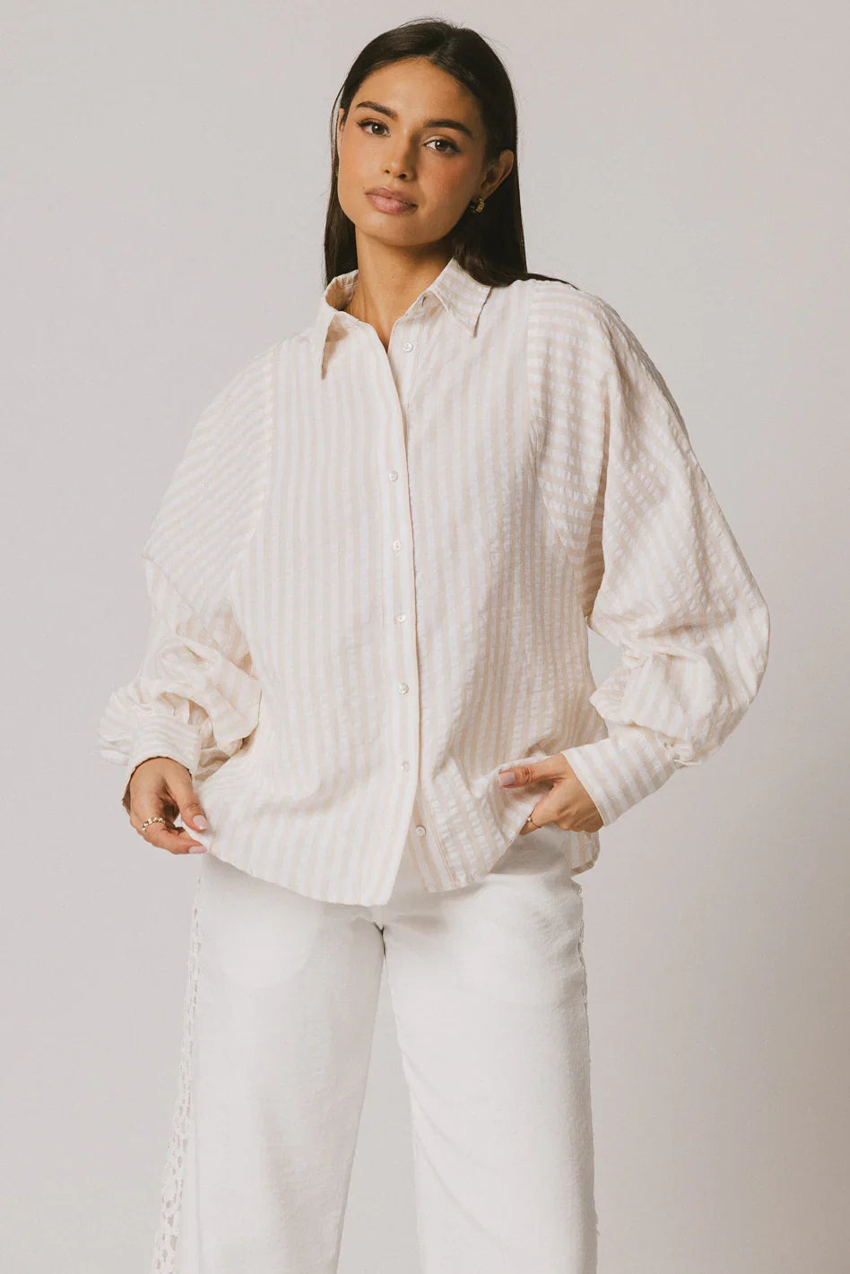 Winifred Button Up in Natural FINAL SALE