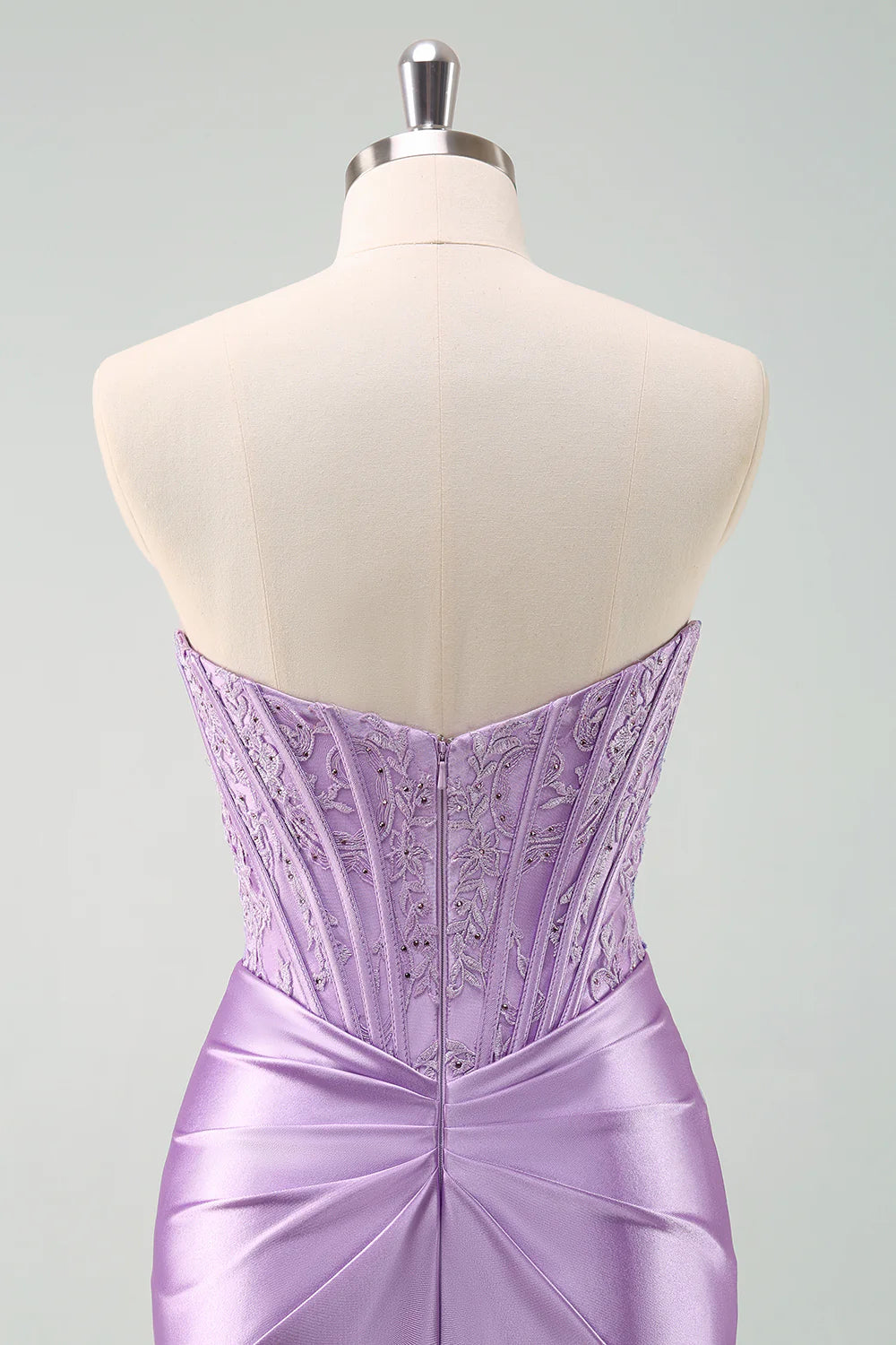 Stylish Purple Bodycon Pleated Beaded Corset Short Homecoming Dress