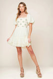 LOLA BOHO MINI DRESS CREAM