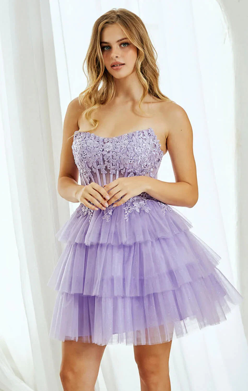 TANSY MINI DRESS FLORAL LACE STRAPLESS COCKTAIL DRESS