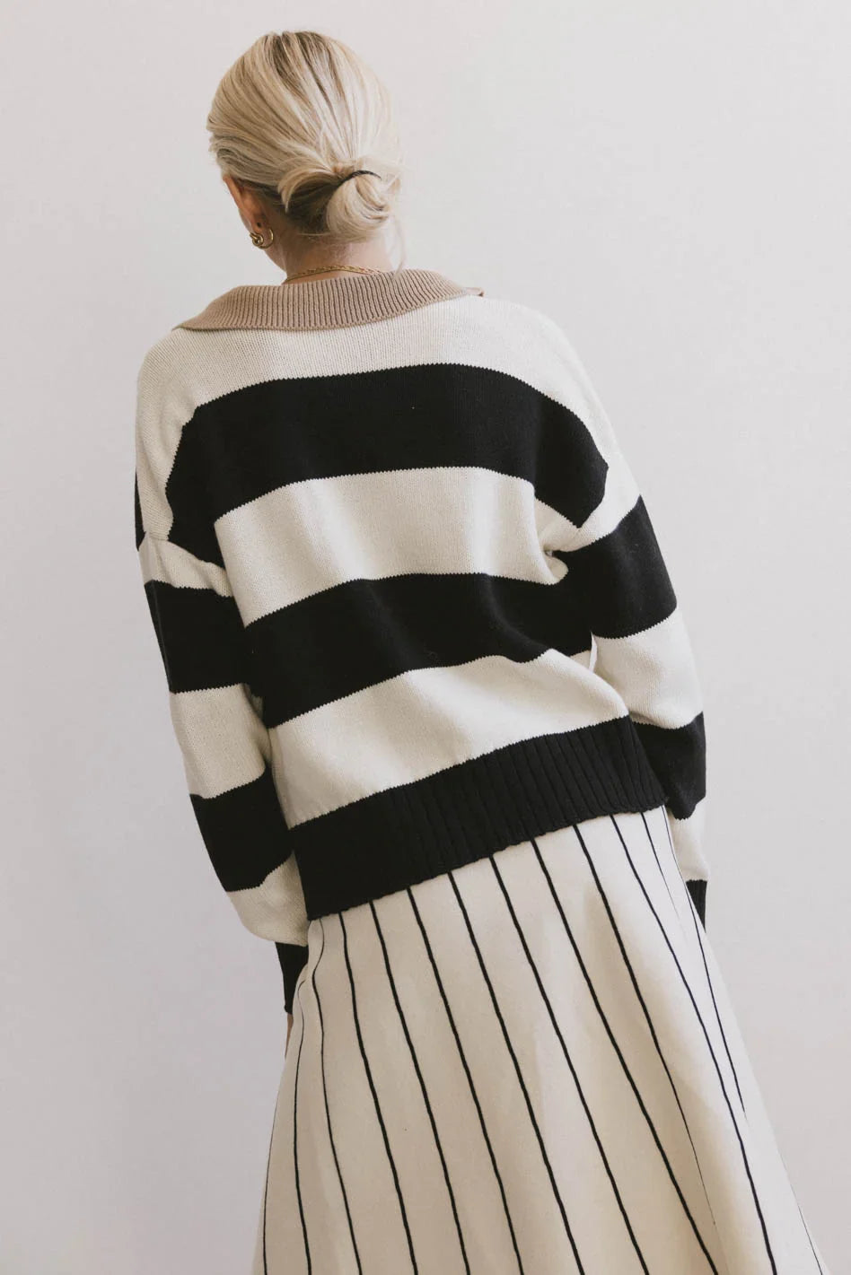 Akari Striped Sweater in Ivory FINAL SALE
