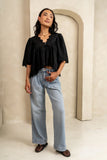 Faye Embroidered Blouse in Black FINAL SALE