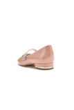 Pointed Toe Patent Leather Beaded Low Heels