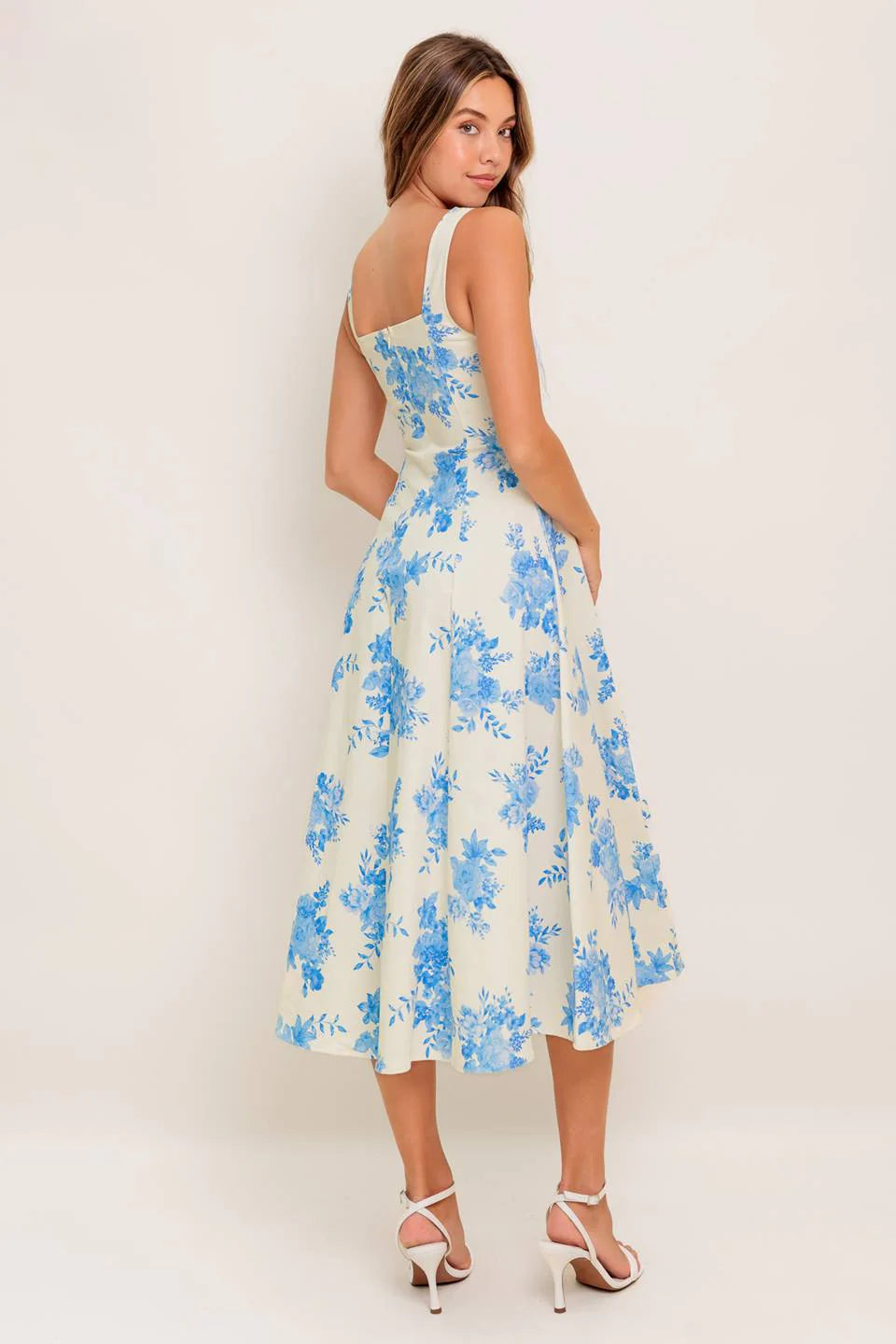 BLUEBELL BREEZE BLUE FLORAL MIDI DRESS