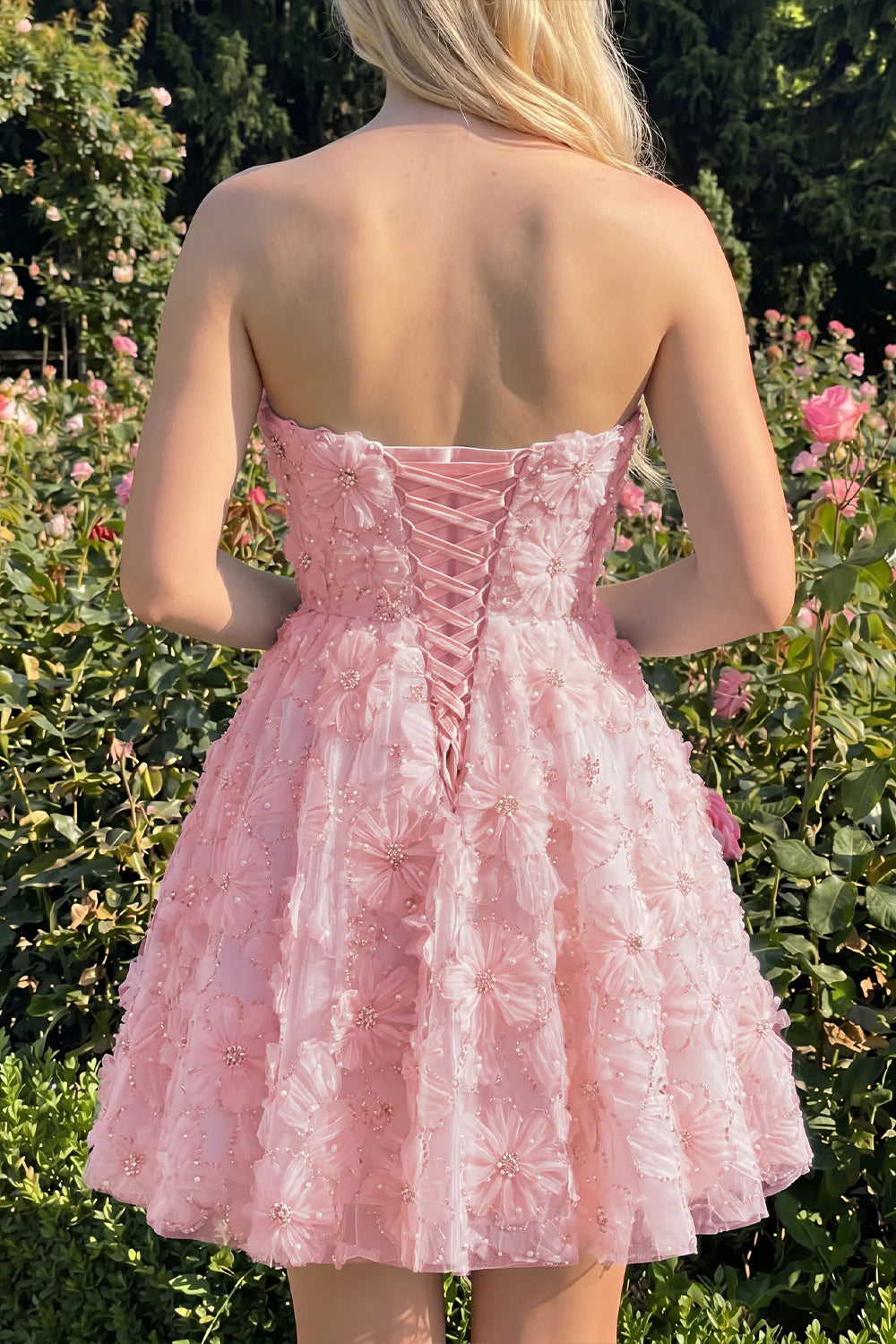 Sage Beaded Strapless A Line Short Homecoming Dress