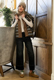 Mellanie Striped Sherpa Vest in Mocha FINAL SALE