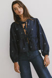 Maggie Peplum Tie Blouse With Bow Detail FINAL SALE