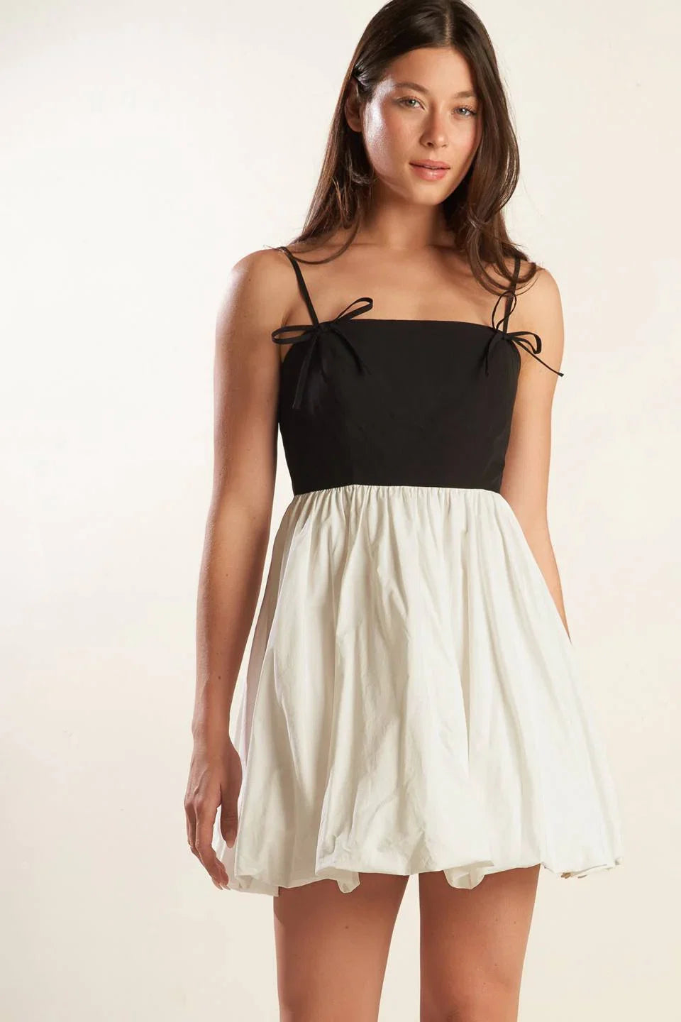 SLAY ALL DAY BLACK WHITE MINI DRESS