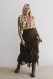 Emerson Ruffled Maxi Skirt in Brown FINAL SALE