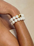 Power Bead Bracelet Stack in Bone