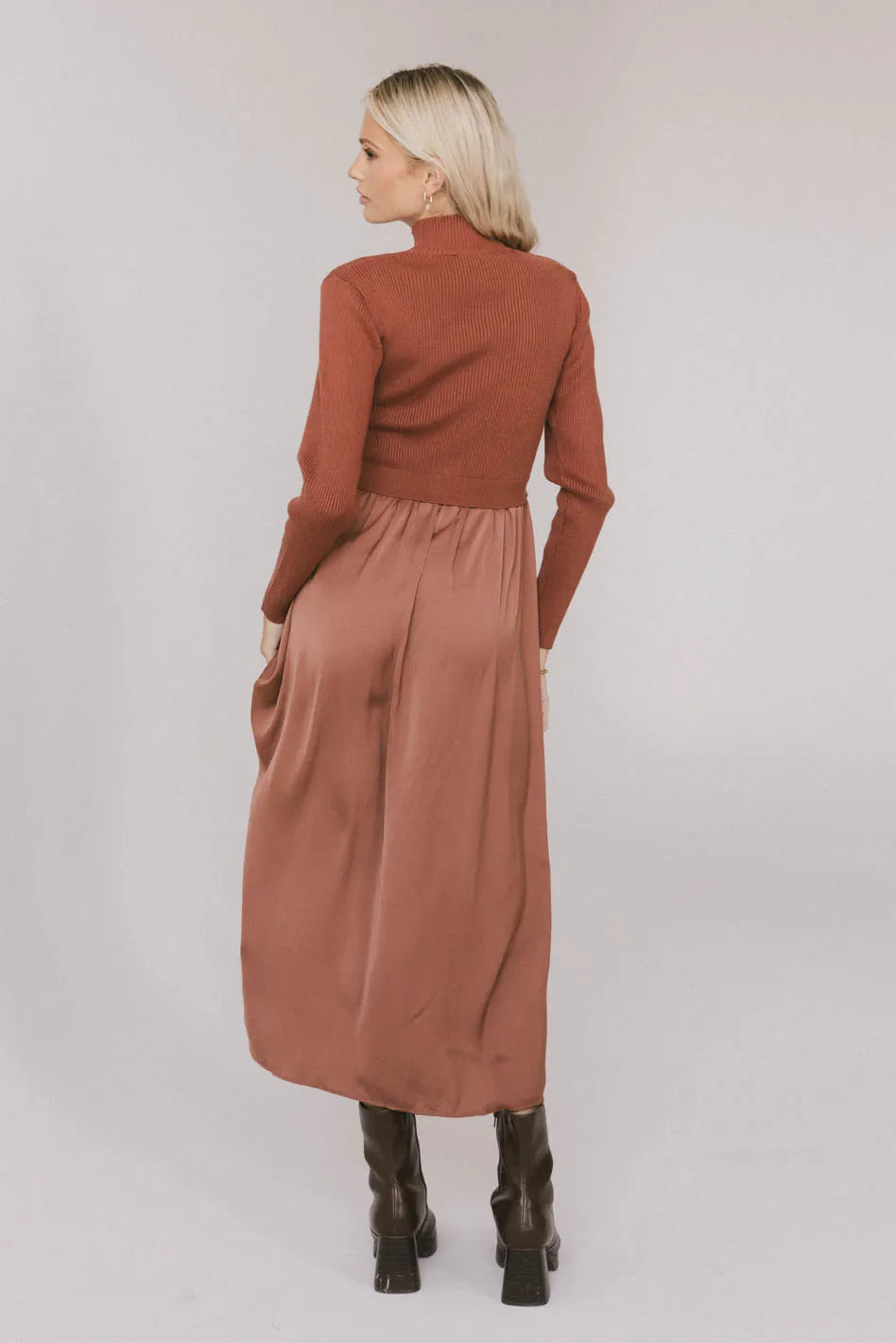 Zeda Midi Dress in Rust FINAL SALE