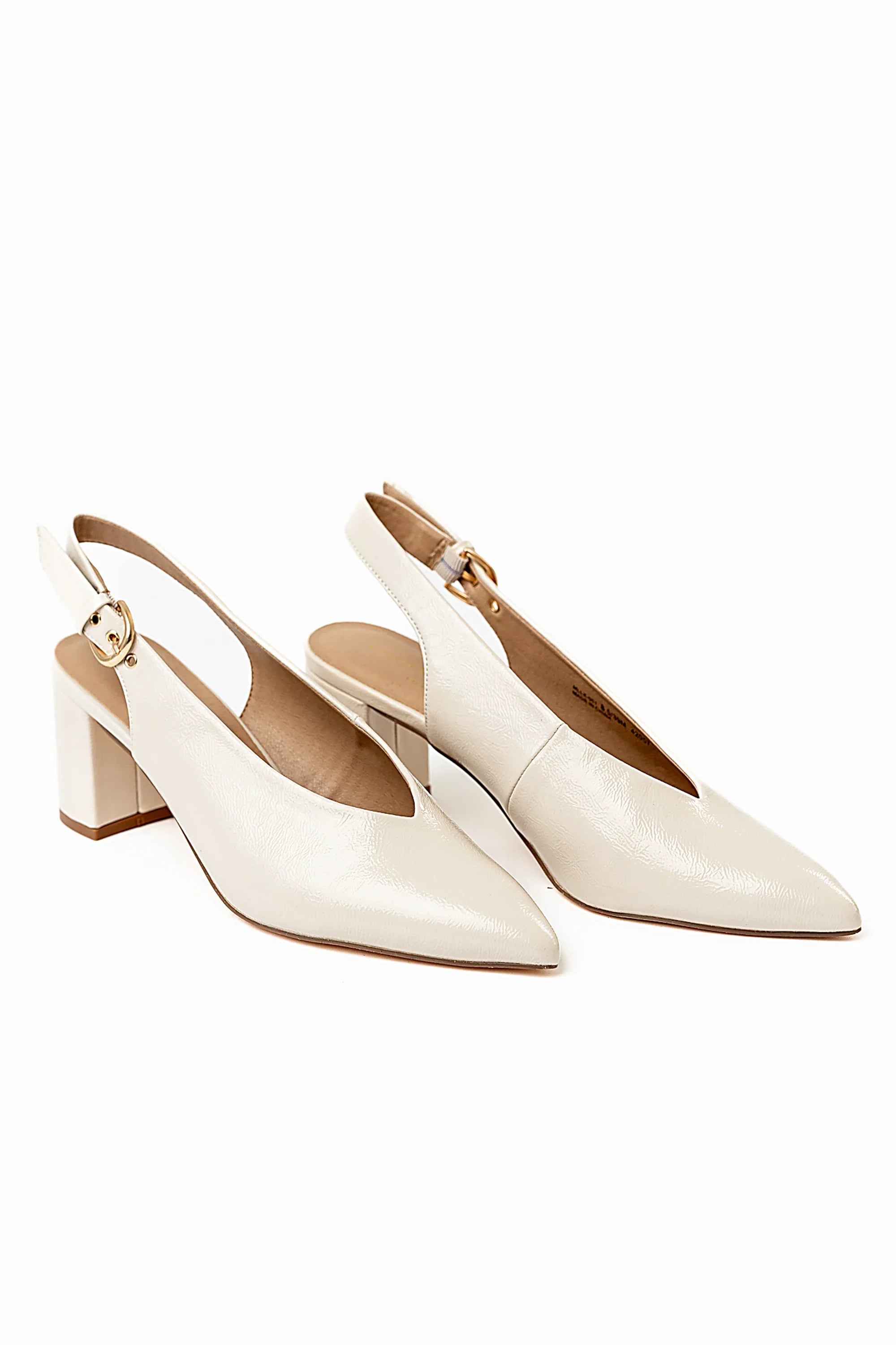 Candice Slingback Heels in Cream FINAL SALE