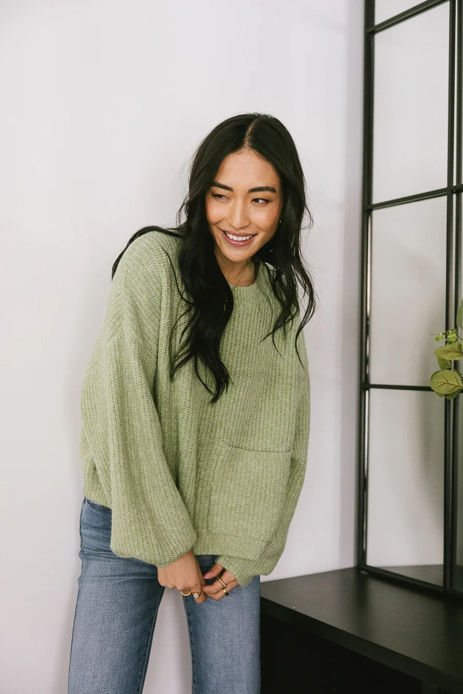 Aliyah Knit Sweater in Green FINAL SALE