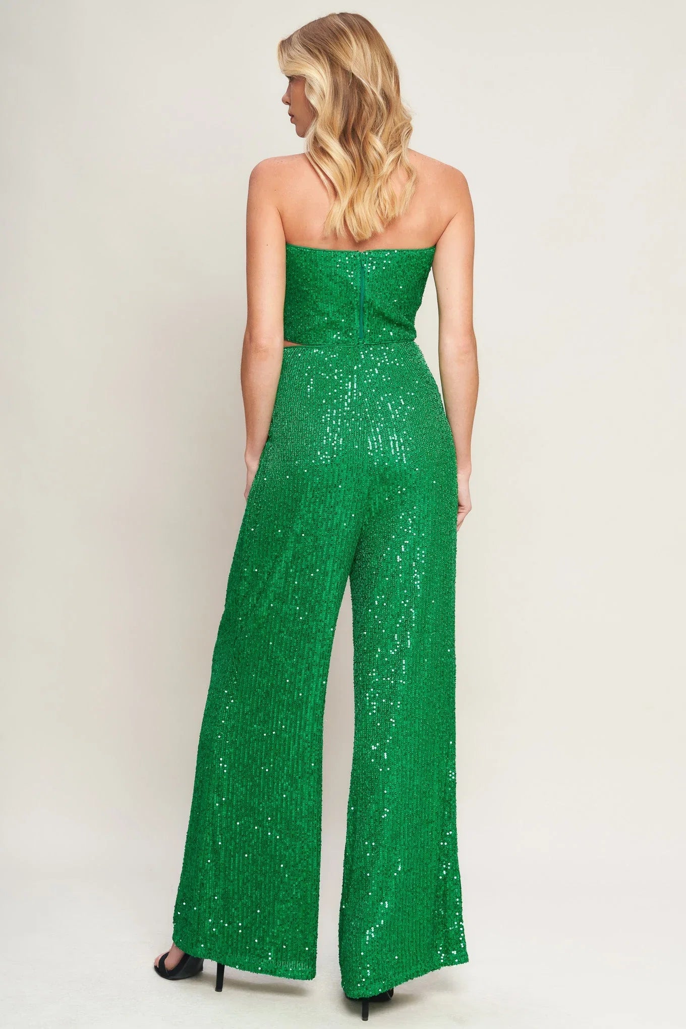 CHARMING COMPOSURE SEQUIN CROP TOP PANT SET FINAL SALE
