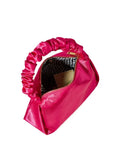 Womens Hot Pink Slouchy Handle Clutch Bags in Satin