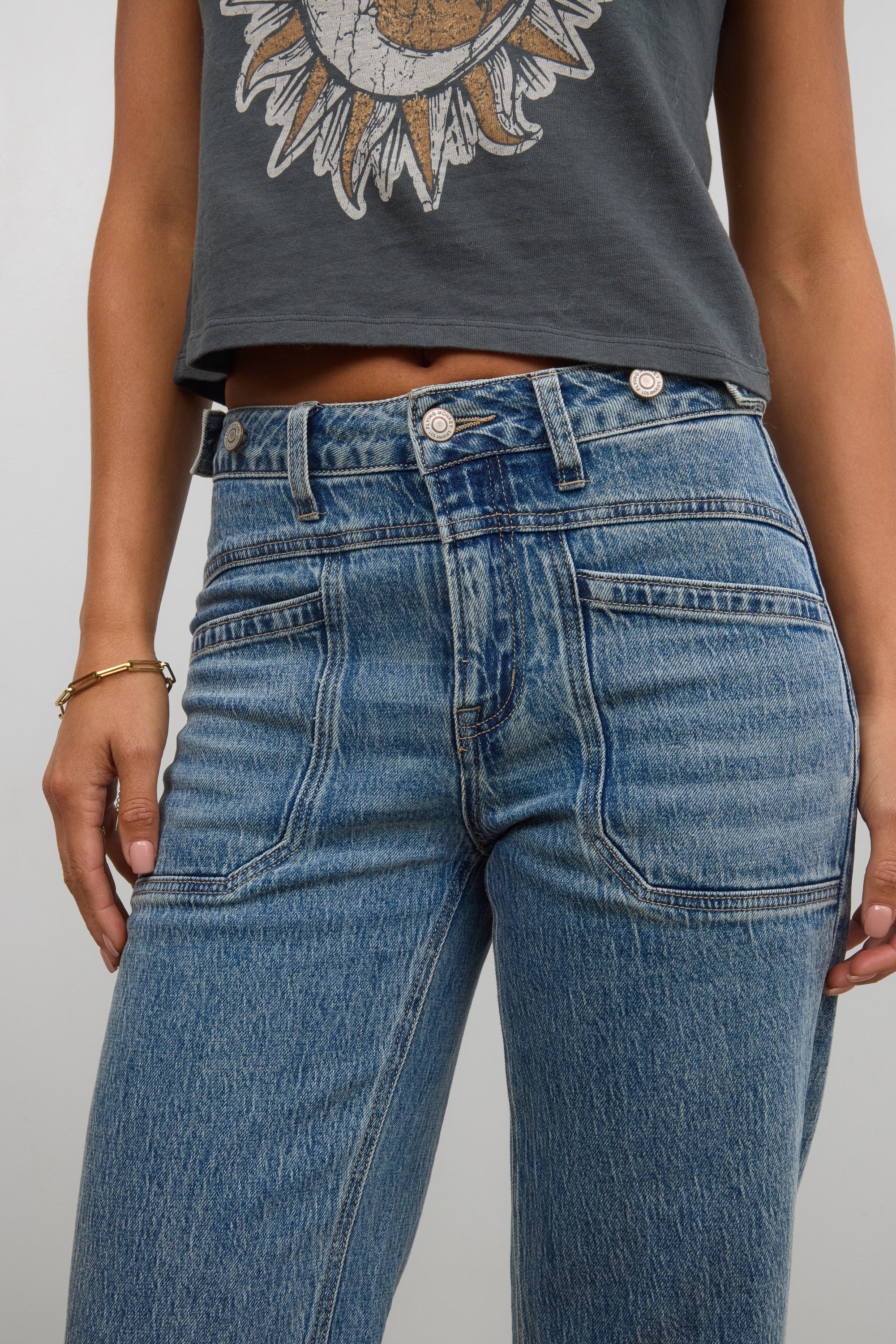 Amber Wide Leg Jeans in Medium Wash FINAL SALE