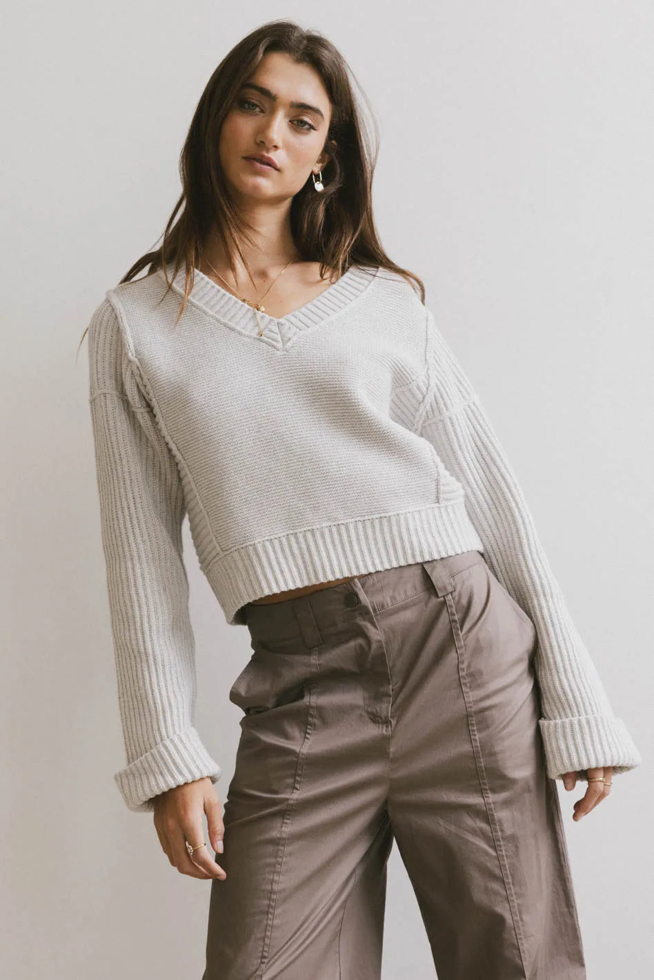 Serena Knit Sweater in Grey FINAL SALE