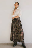 Heather Floral Maxi Skirt in Black FINAL SALE