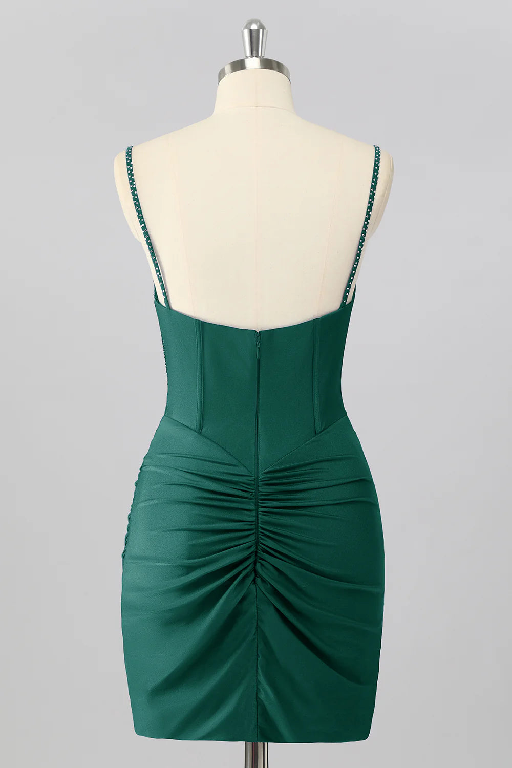 Bodycon Corset Ruched Mini Royal Blue Homecoming Dress with Beading