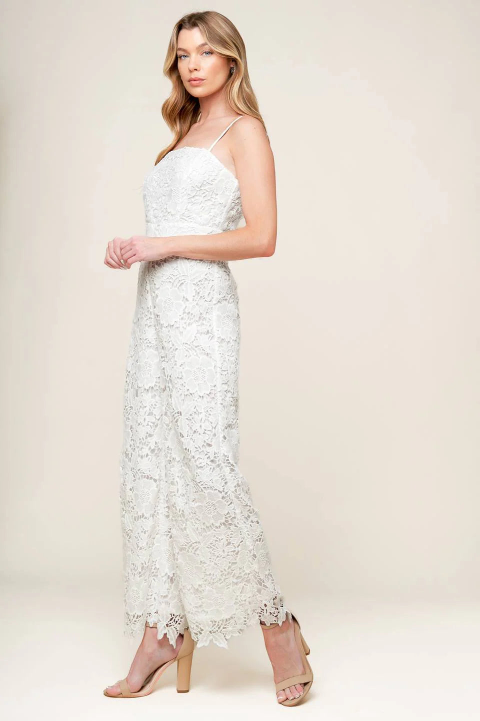 FOREVER YOURS WHITE LACE BRIDAL JUMPSUIT