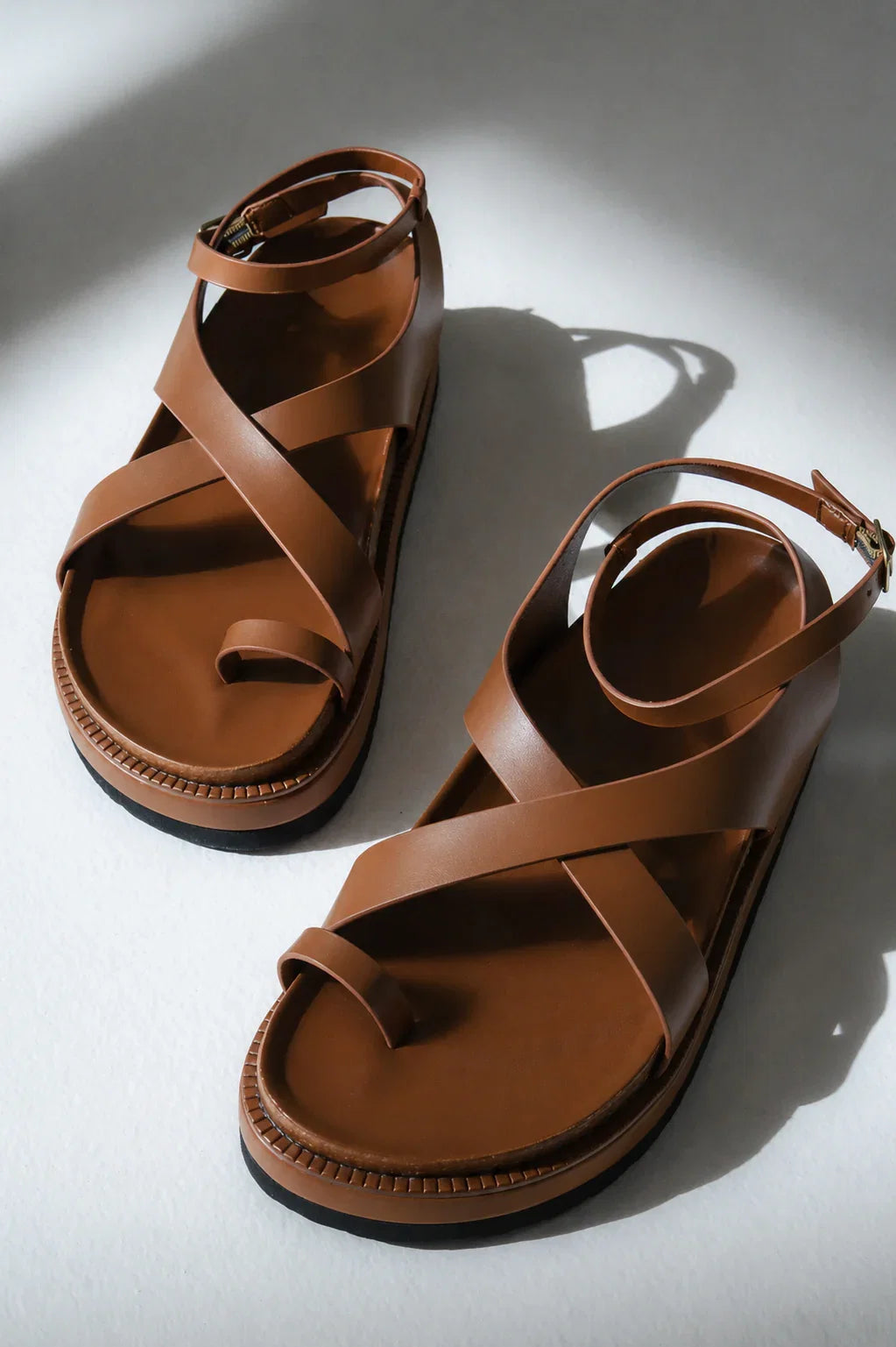 Carol Strappy Sandal in Tan