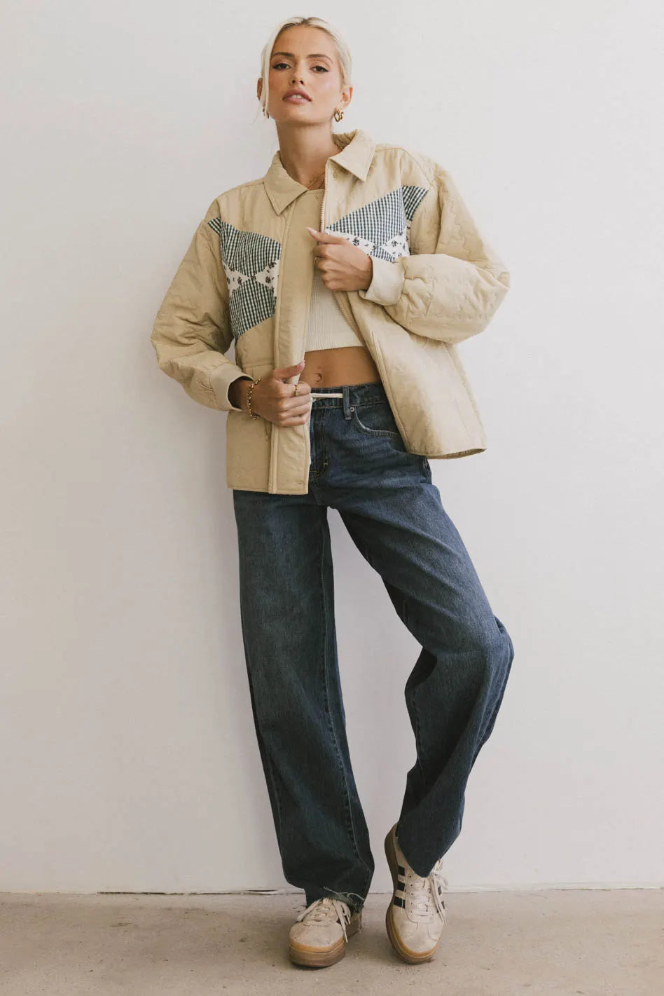 Karlie Quilted Jacket in Khaki FINAL SALE