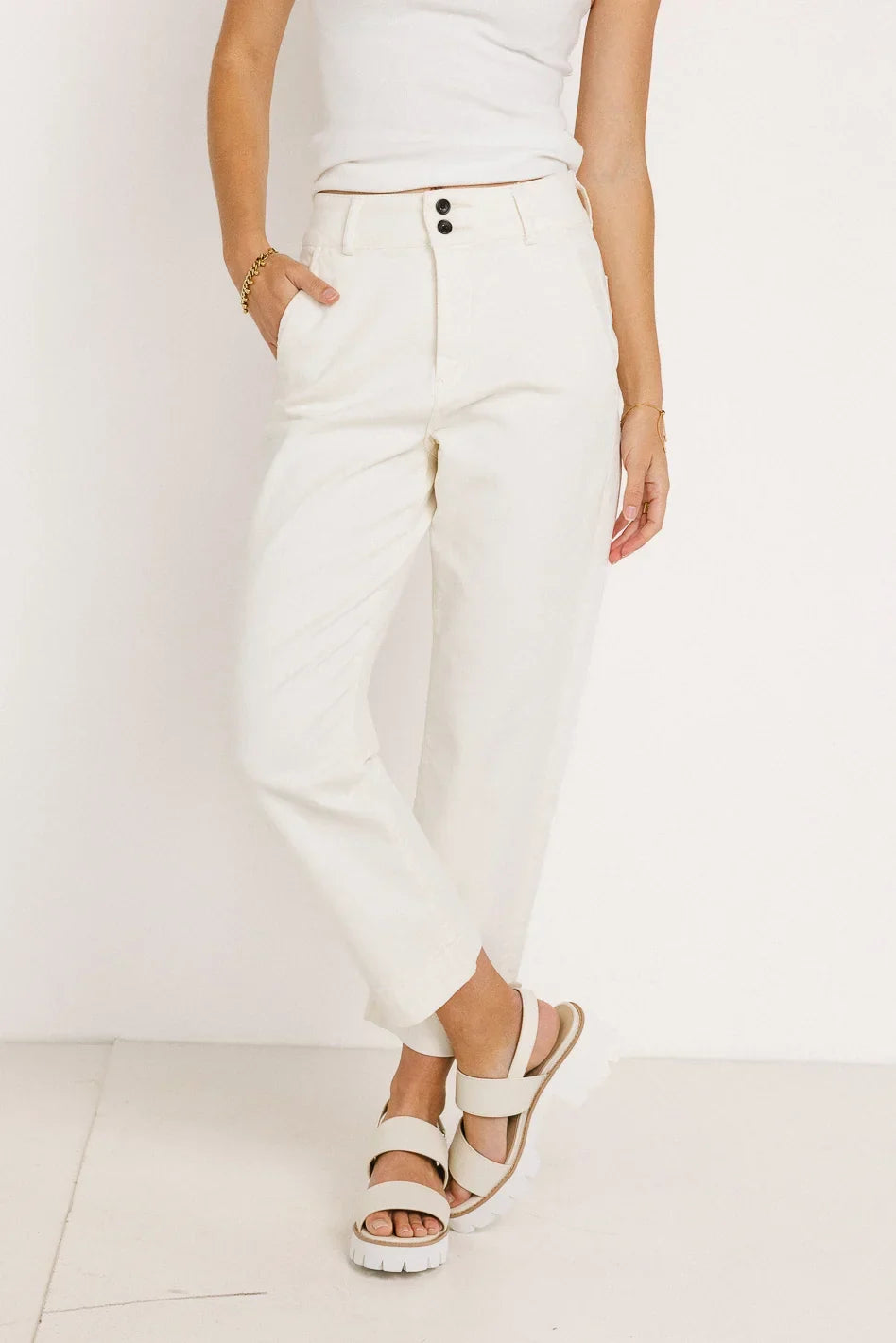 Bella Straight Leg Jeans in Cream FINAL SALE