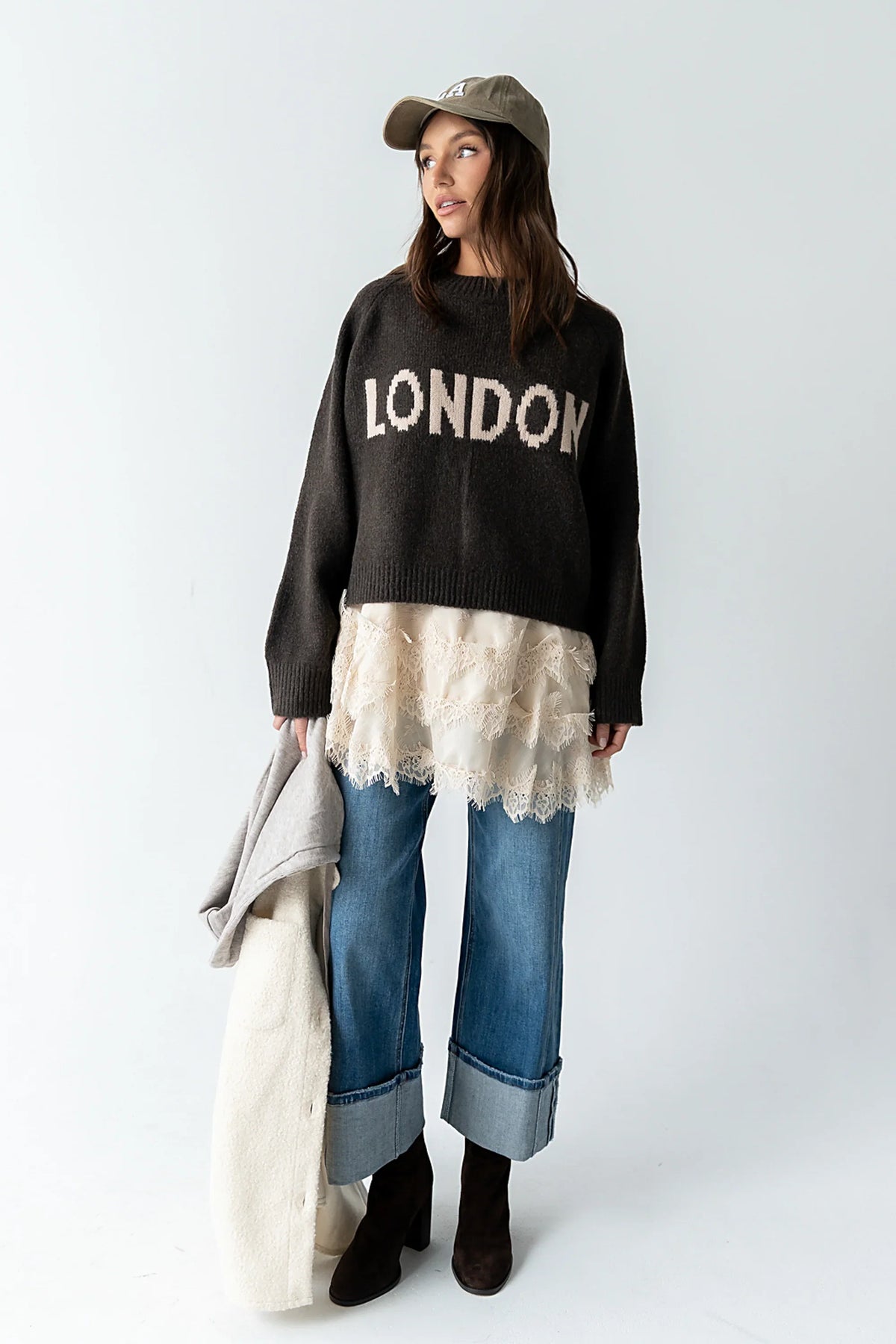 Suzie Graphic Sweater in Brown FINAL SALE