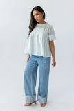 Estelle Mesh Top in Light Blue