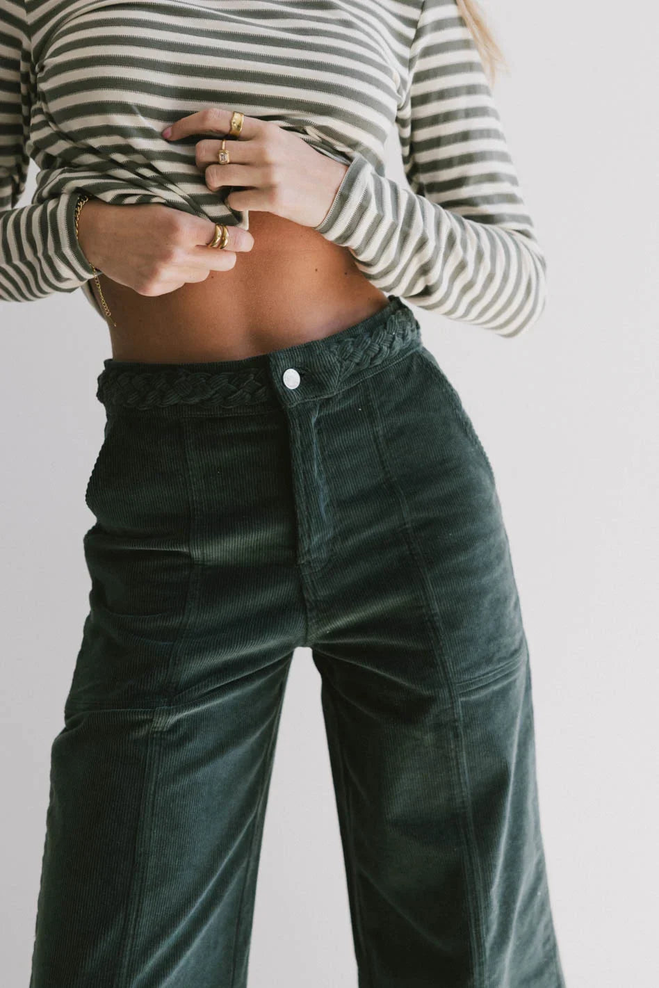 Ariella Corduroy Pants in Teal FINAL SALE