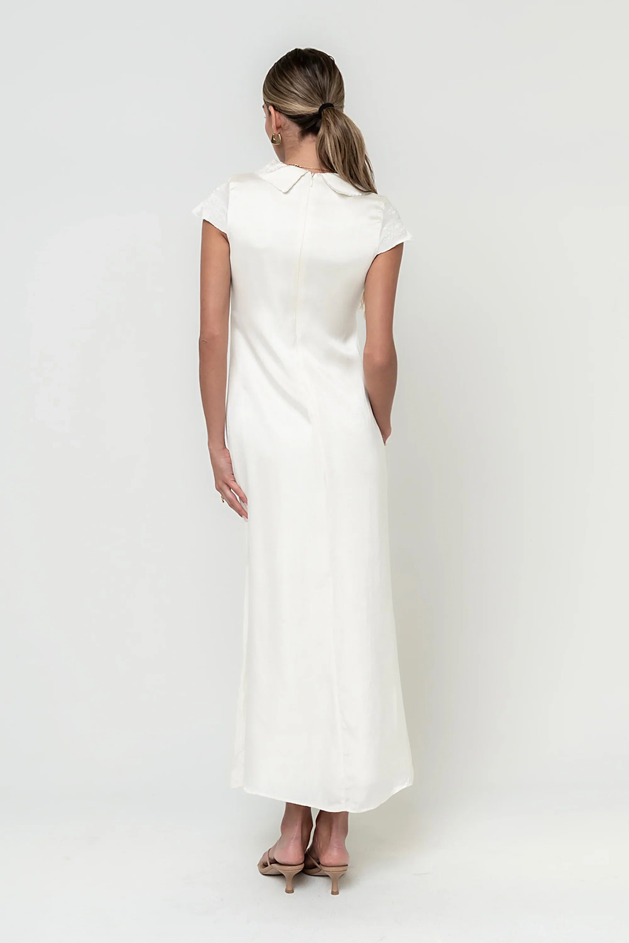 Tammy Embroidered Maxi Dress in Ivory