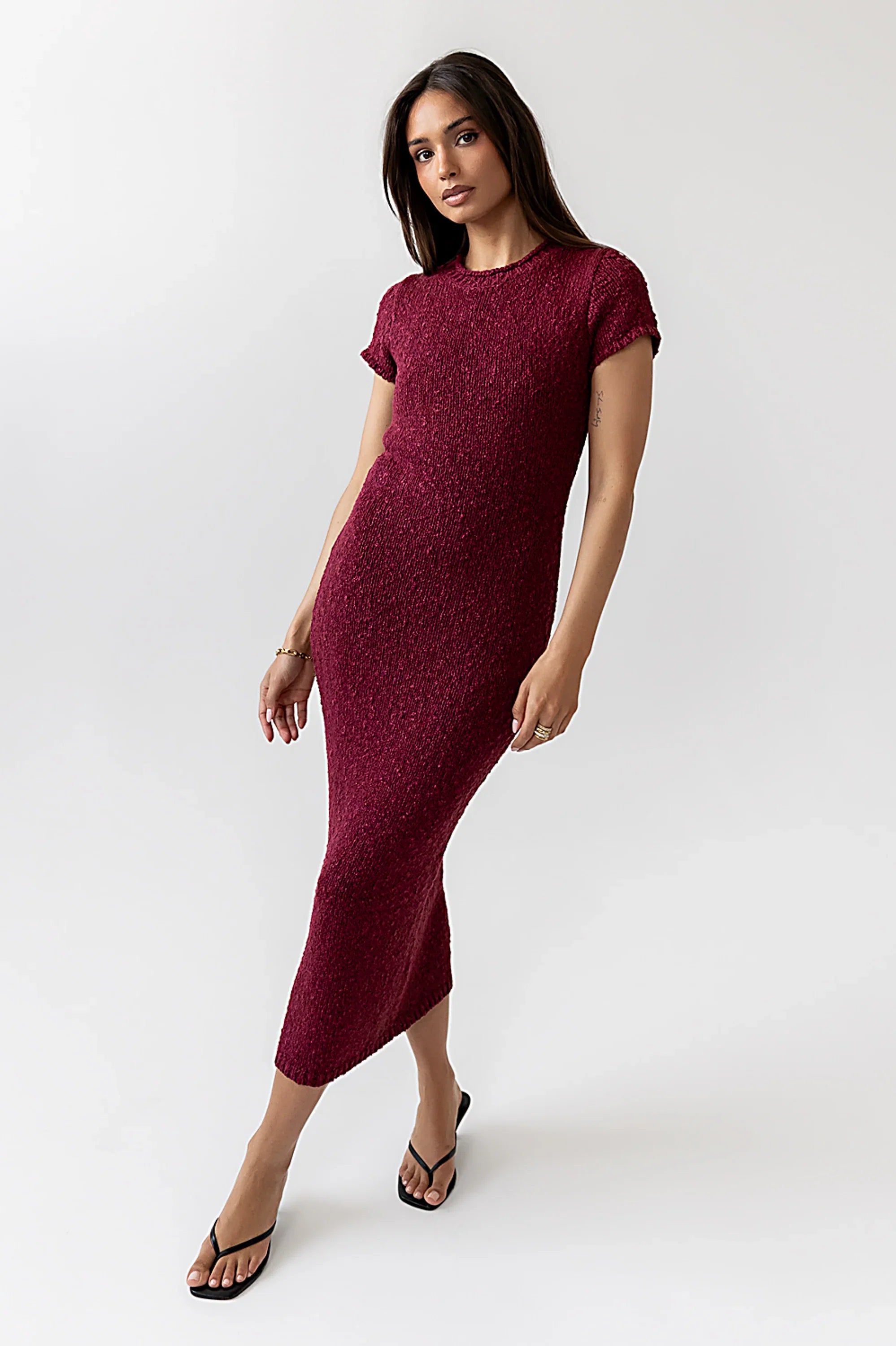 Hadley Knit Maxi Dress in Plum