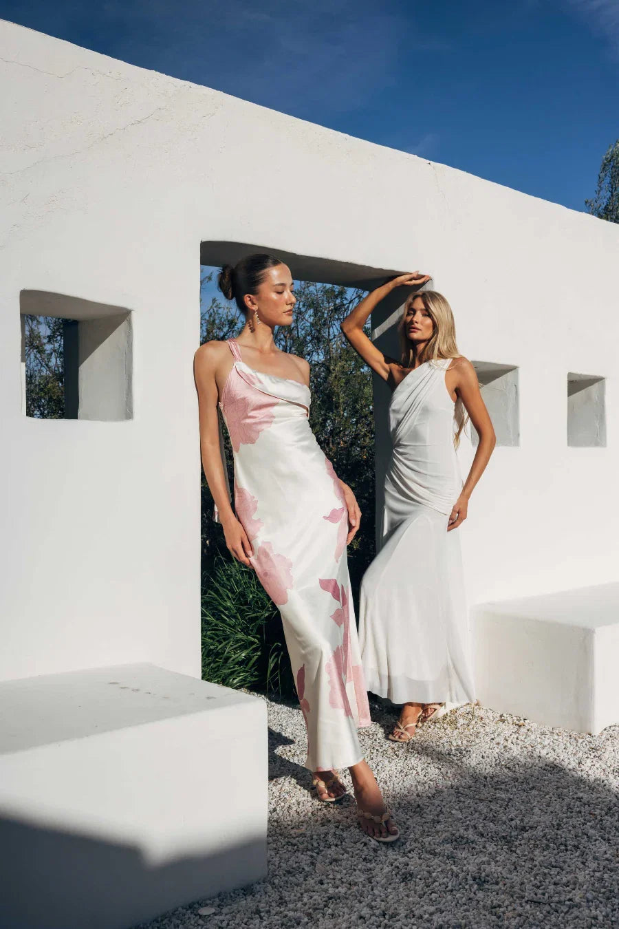 Ellasandra Mesh Draped Maxi Dress