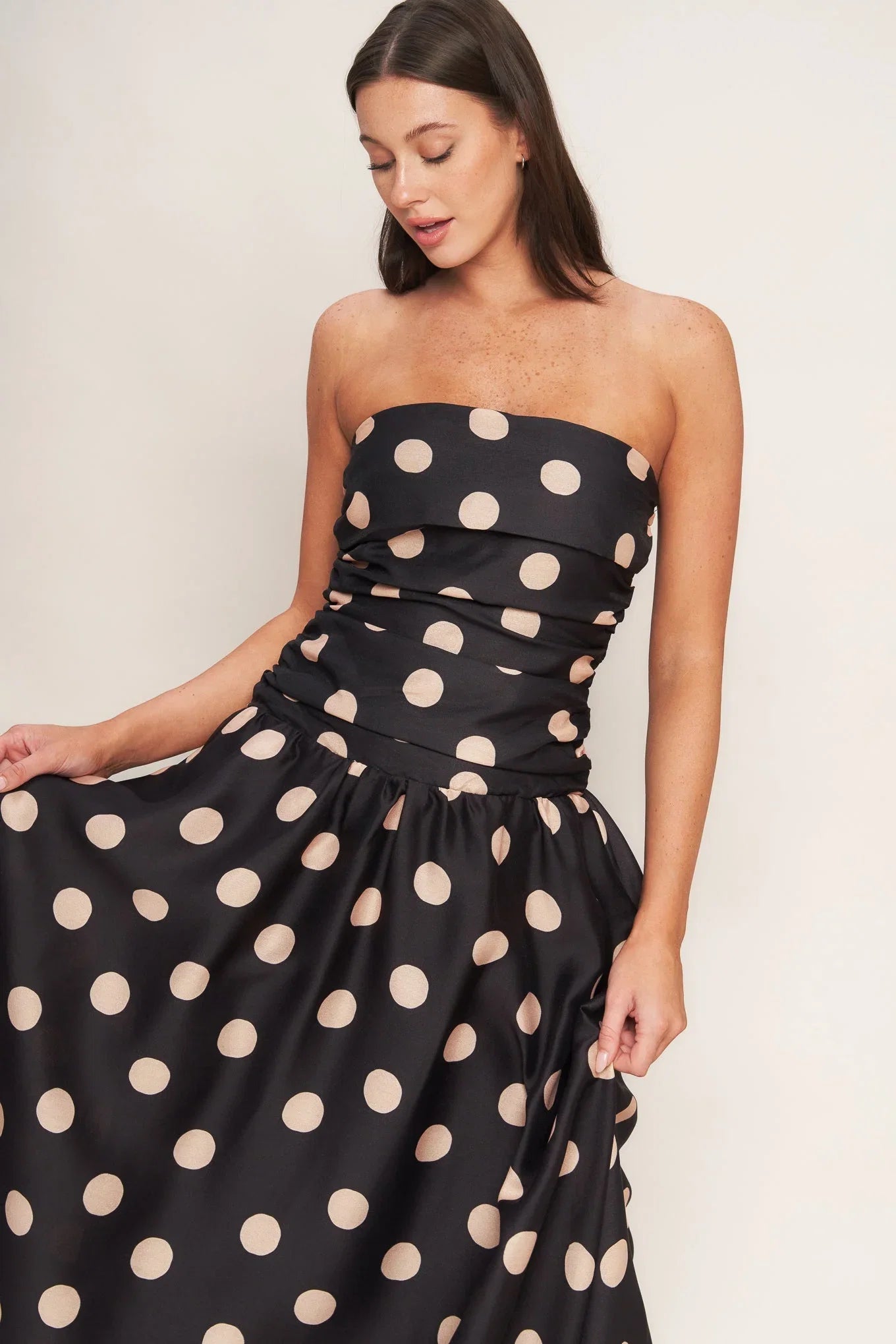 Size Medium SPOTLIGHT HOUR POLKA DOT MIDI DRESS FINAL SALE