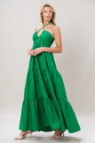 TROPIC STATEMENT GREEN MAXI DRESS