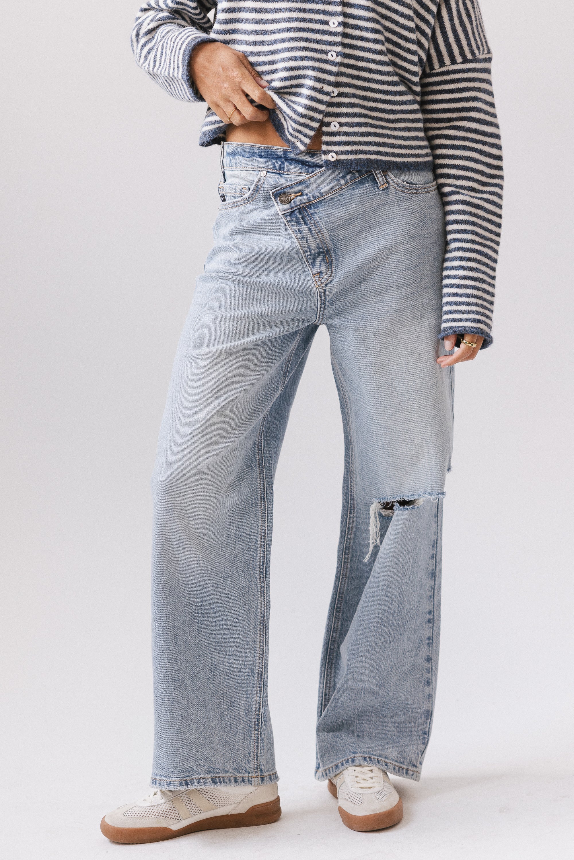 Lyla Crossover Wide Leg Jeans