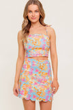 MANDY SCALLOP EDGE TOP MINI SKIRT SET
