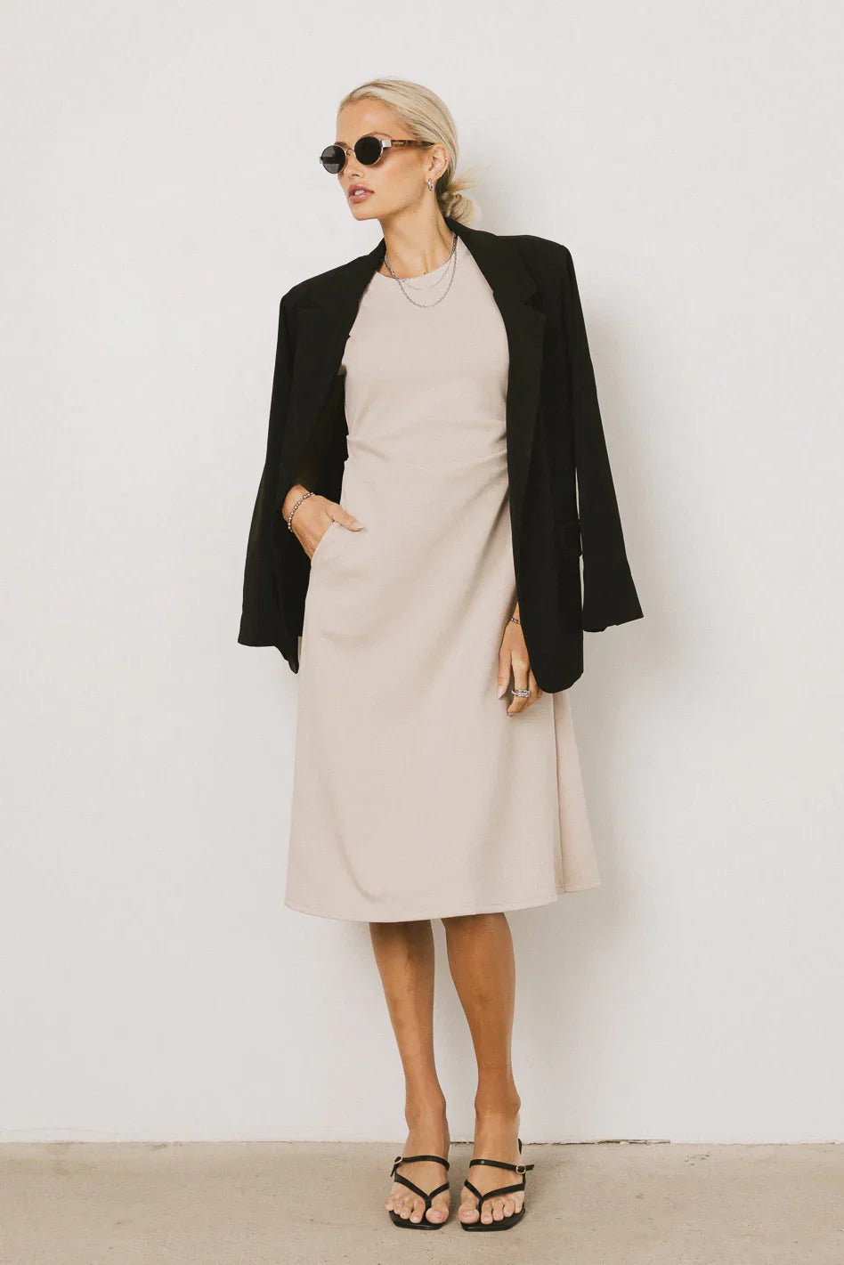 Kyra Midi Dress in Khaki FINAL SALE
